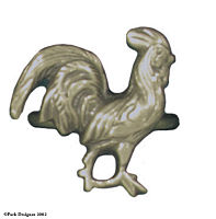 Rooster Napkin Ring  Brass